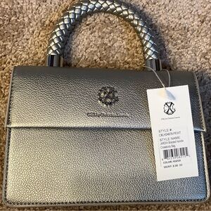 Christian Lacroix Pewter Braided-Handle Crossbody